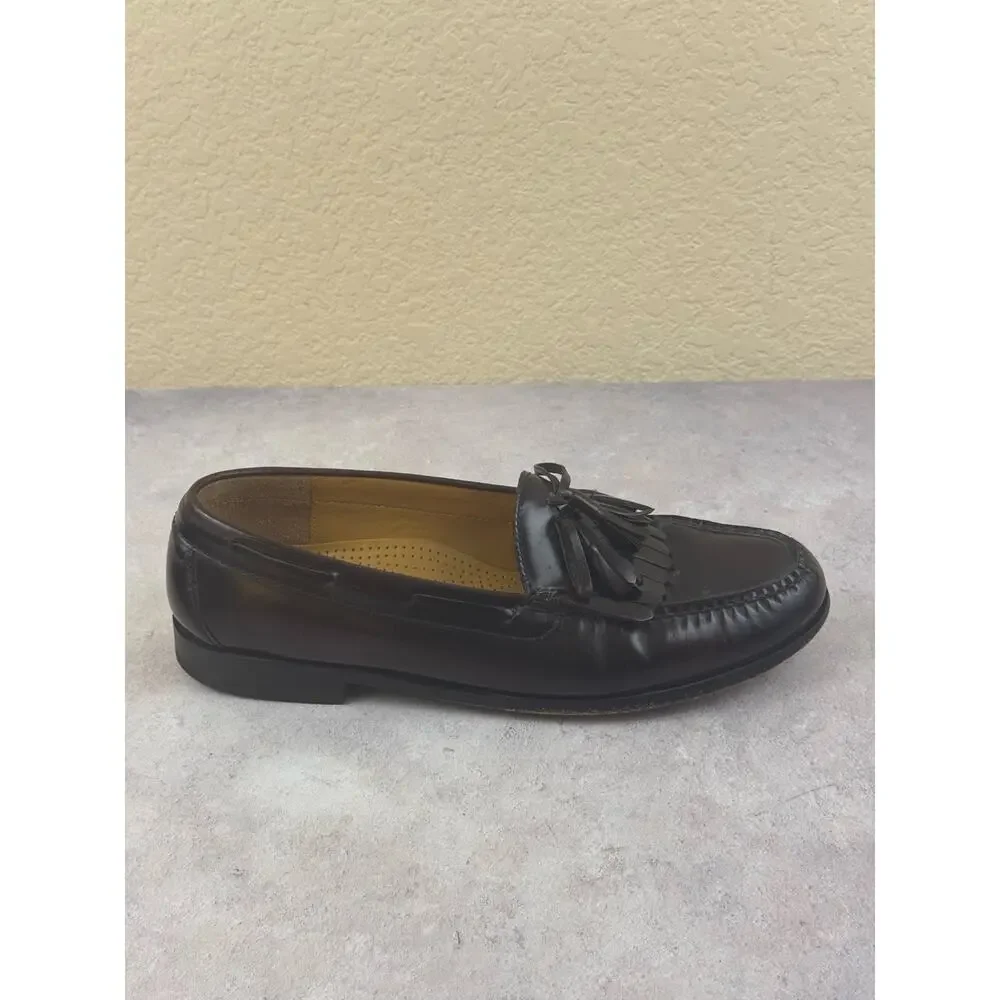 Cole Haan Burgundy Leather Tassel Loafer Men's Dress Shoes Size 9.5 D